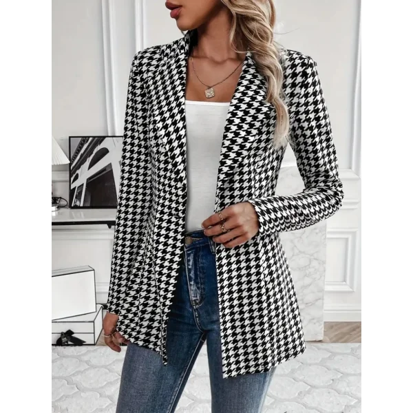 Kadın Uzun Kollu Yakalı önden Düğmeli Kazayağı Dokuma Ceket