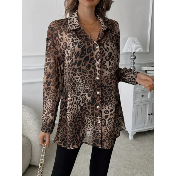 Kadın Uzun Kollu Yakalı önden Düğmeli şifon Gömlek