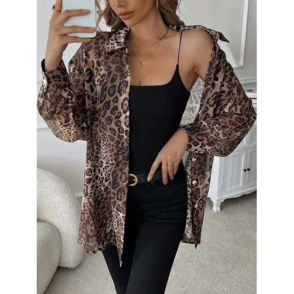 Kadın Uzun Kollu Yakalı önden Düğmeli şifon Gömlek