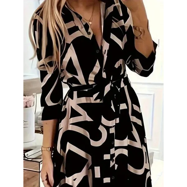 Kadın Uzun Kollu Yakalı önden Düğmeli Uzun Süprem Elbise