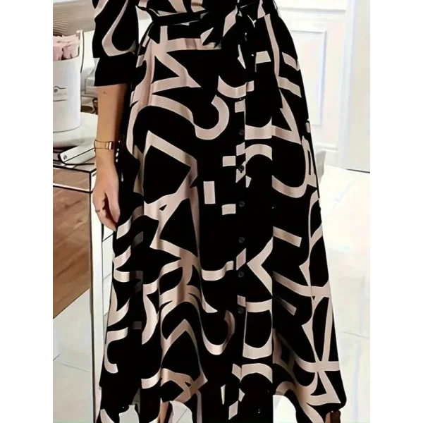 Kadın Uzun Kollu Yakalı önden Düğmeli Uzun Süprem Elbise