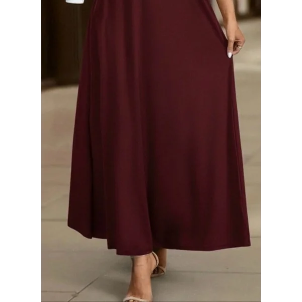 Kadın Uzun Kollu Yakalı önden Fermuarlı Uzun Viskon Iki Iplik Elbise