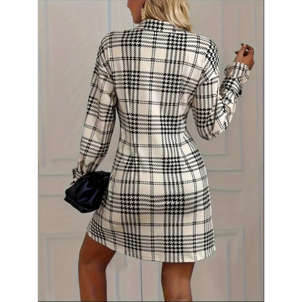 Kadın Uzun Kollu Yakalı önü Düğmeli Mini Modal Elbise