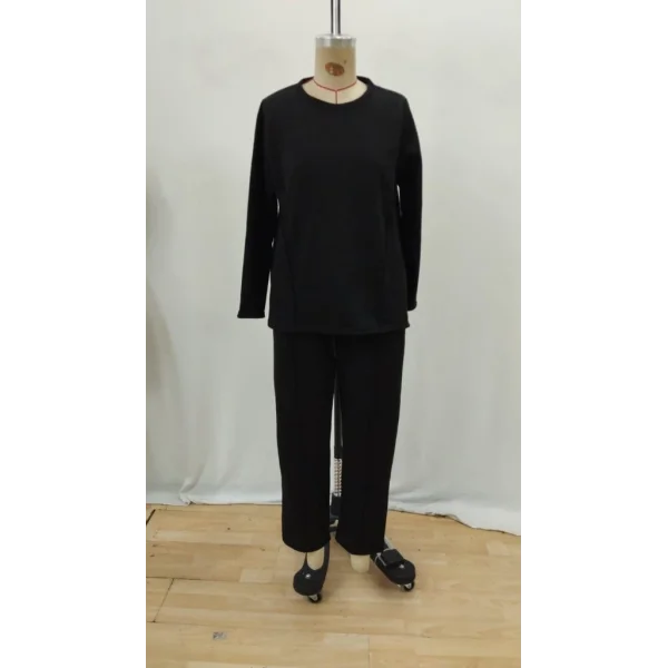 Kadın Uzun Kollu Yanları Nervurlu Viskon Iki Iplik Ve Pantolon Ikili Takım