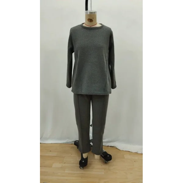 Kadın Uzun Kollu Yanları Nervurlu Viskon Iki Iplik Ve Pantolon Ikili Takım