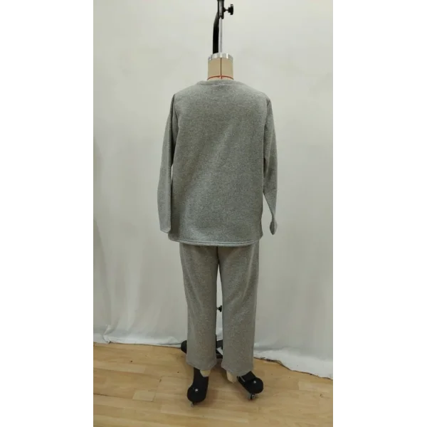 Kadın Uzun Kollu Yanları Nervurlu Viskon Iki Iplik Ve Pantolon Ikili Takım