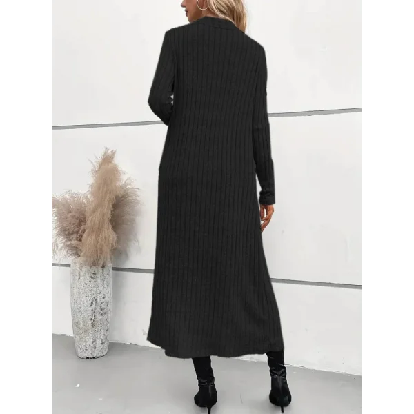 Kadın Uzun Kollu Yarı Balıkçı Yaka şardonlu Dalgıç Elbise Ve Uzun Hırka Ikili Takım