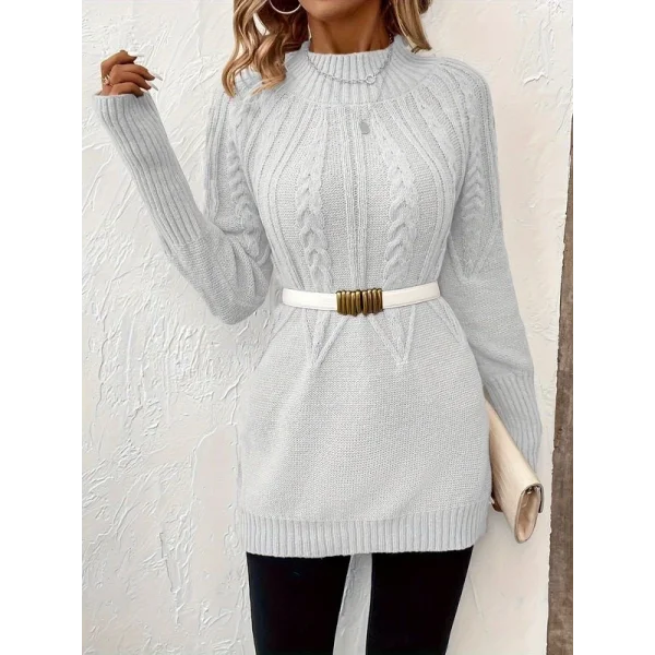 Kadın Uzun Kollu Yarı Balıkçı Yaka Triko Bluz