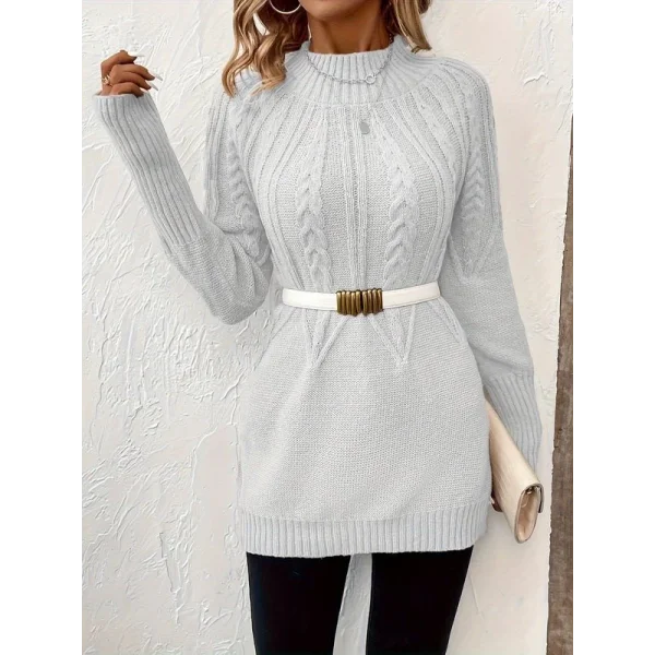 Kadın Uzun Kollu Yarı Balıkçı Yaka Triko Bluz