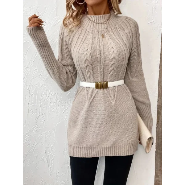 Kadın Uzun Kollu Yarı Balıkçı Yaka Triko Bluz