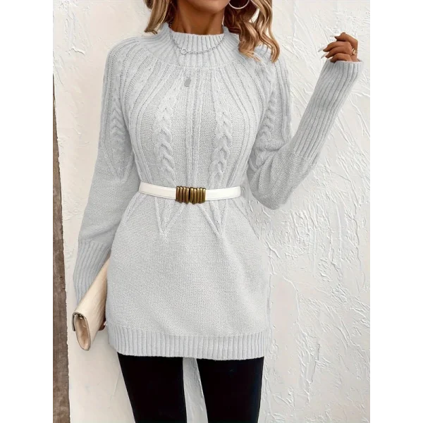 Kadın Uzun Kollu Yarı Balıkçı Yaka Triko Bluz