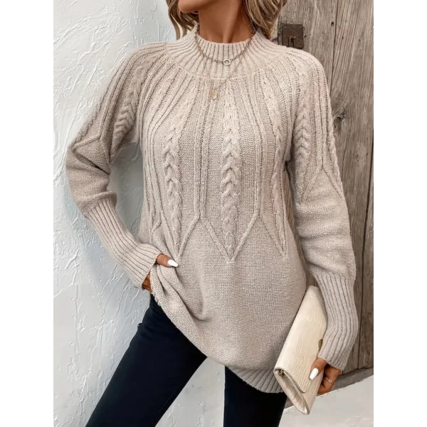 Kadın Uzun Kollu Yarı Balıkçı Yaka Triko Bluz