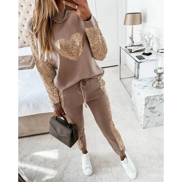 Kadın Uzun Kollu Yarım Balıkçı Yaka Pul Payet Detay Iki Iplik Ikili Takım