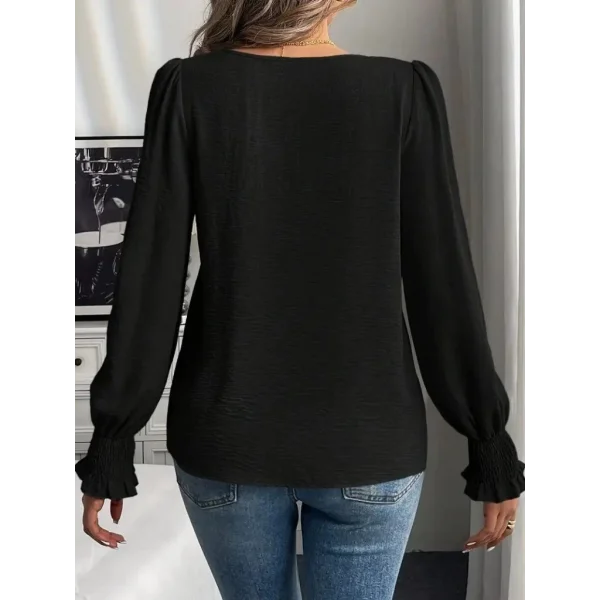 Kadın Uzun Kollu Yuvarlak Yaka Aerobin Bluz