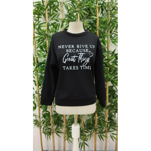 Kadın Uzun Kollu Yuvarlak Yaka Iki Iplik şardonlu Bluz