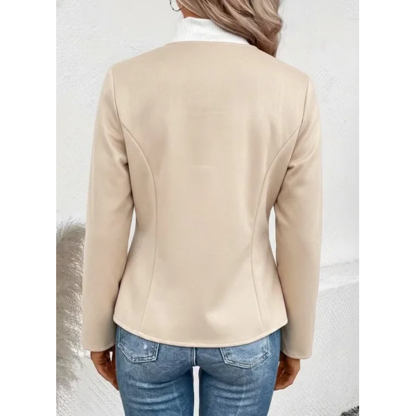Kadın Uzun Kollu Yuvarlak Yaka önden Fermuarlı Süet Ceket