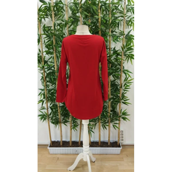 Kadın Uzun Kollu Yuvarlak Yaka Salaş Iki Iplik Bluz