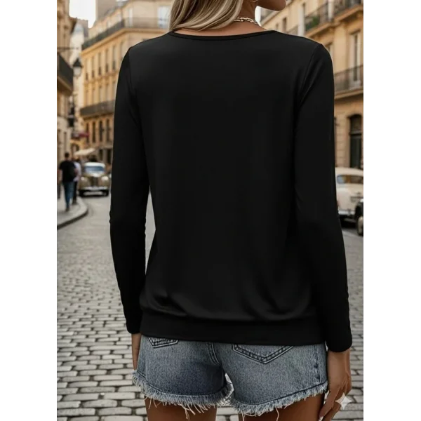 Kadın Uzun Kollu Yuvarlak Yakalı Viskon Bluz