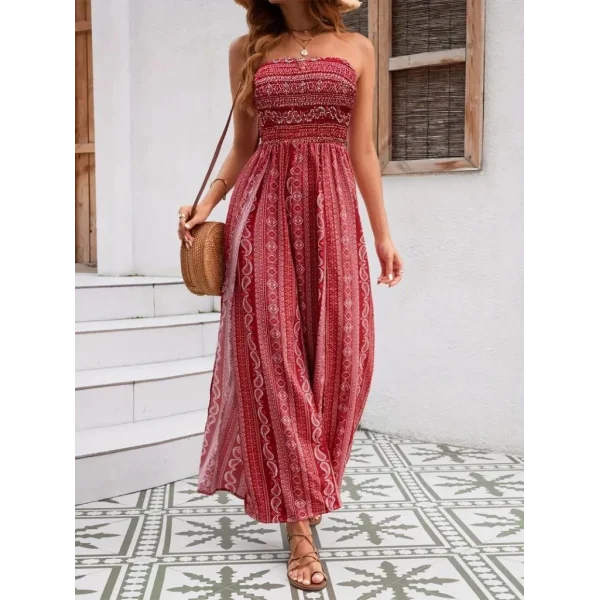 Kadın Yakası Gipe Detaylı önden Yırtmaç Detaylı Desenli Süprem Pantolon Etek