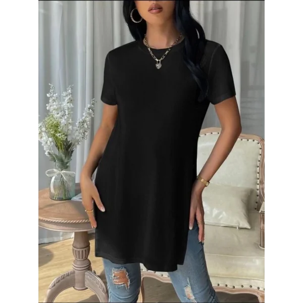 Kadın Yandan Yırtmaçlı Sandy Kumaş Bluz