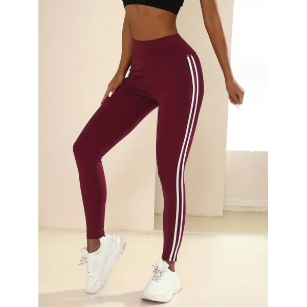 Kadın Yanları çift Beyaz şeritli Dalgıç Tayt