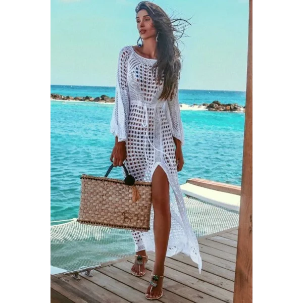 Kadın Yarasa Kol Triko Maxi Boy Pareo