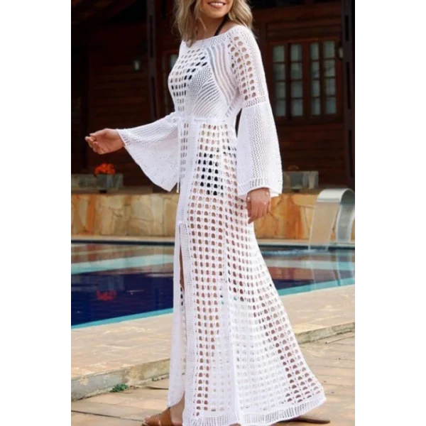 Kadın Yarasa Kol Triko Maxi Boy Pareo