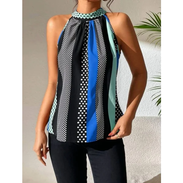 Kadın Yarım Balıkçı Yaka Kolsuz Mikro Bluz