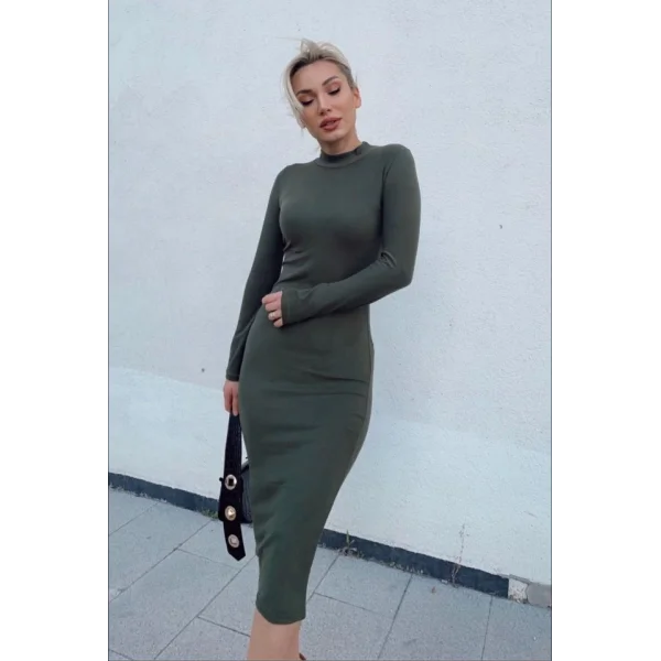 Kadın Yarım Balıkçı Yaka üet Kumaş Fırsat ürün idi Boy Elbise