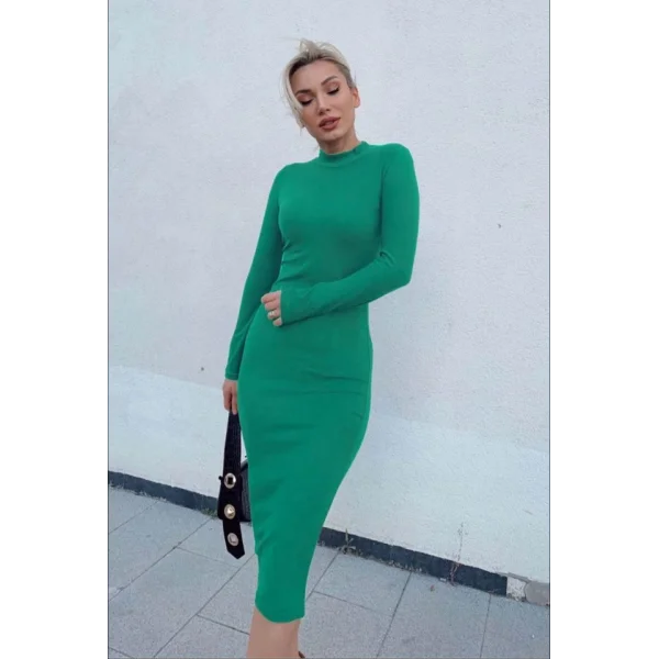 Kadın Yarım Balıkçı Yaka üet Kumaş Fırsat ürün idi Boy Elbise