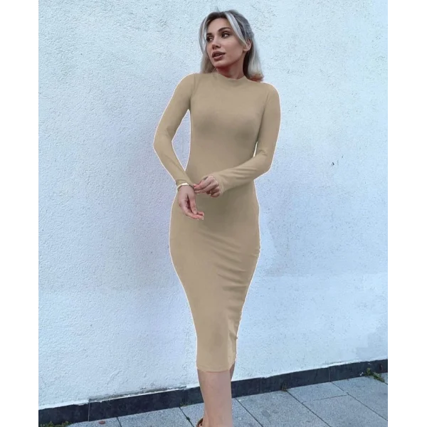 Kadın Yarım Balıkçı Yaka üet Kumaş Fırsat ürün idi Boy Elbise