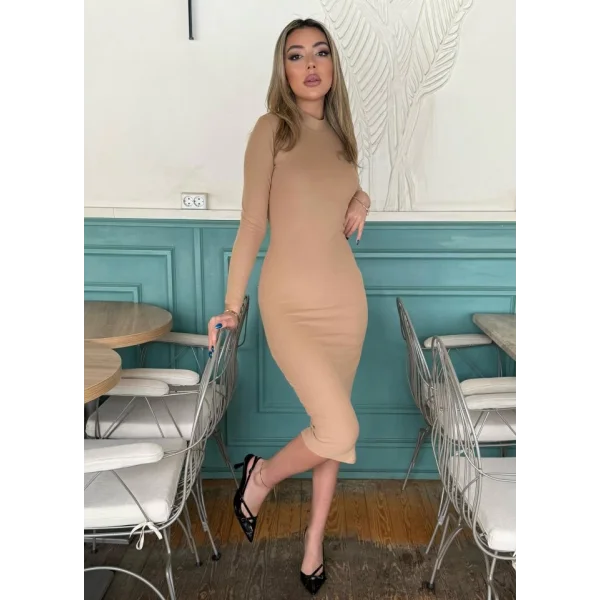 Kadın Yarım Balıkçı Yaka üet Kumaş Fırsat ürün idi Boy Elbise