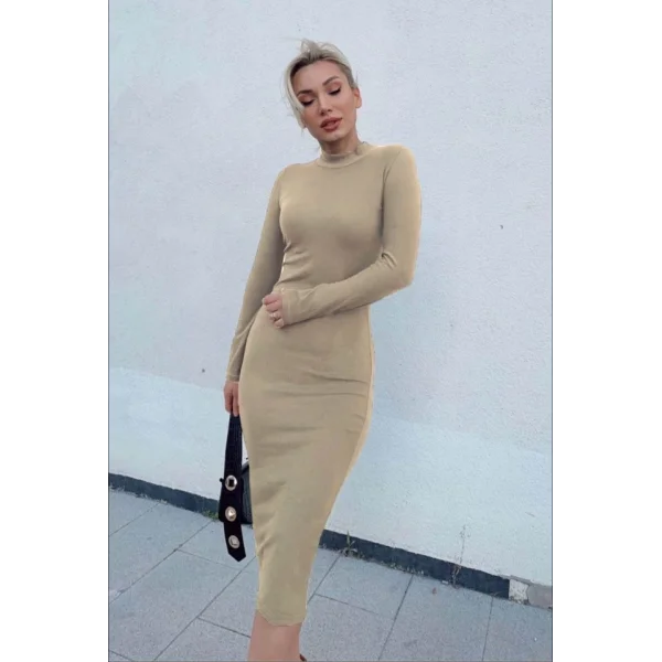 Kadın Yarım Balıkçı Yaka üet Kumaş Fırsat ürün idi Boy Elbise