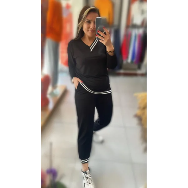 Kadın Yeni Sezon Uzun Kollu Ribana Detay Ikili Takım