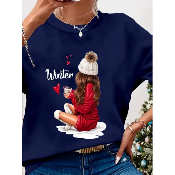 Kadın Yılbaşı Özel Uzun Kollu Bisiklet Yaka Desenli Viskon Iki Iplik Bluz