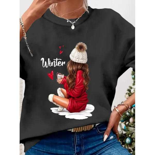 Kadın Yılbaşı Özel Uzun Kollu Bisiklet Yaka Desenli Viskon Iki Iplik Bluz