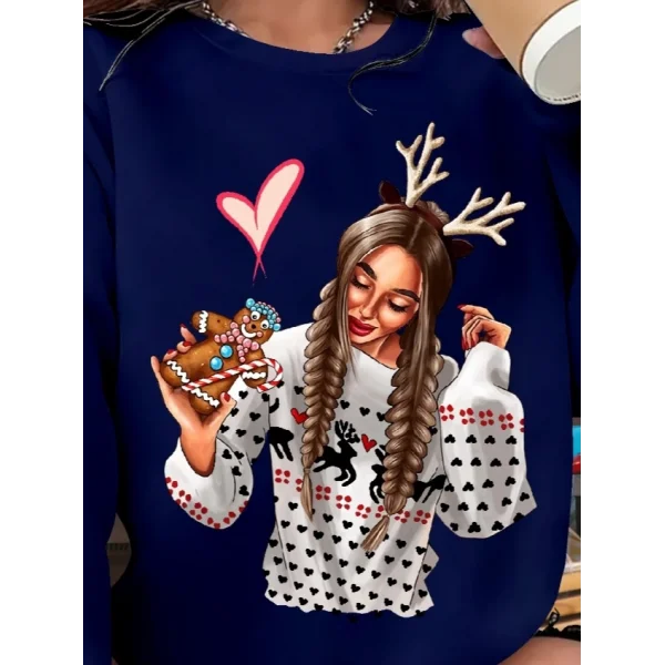 Kadın Yılbaşı özel Uzun Kollu Bisiklet Yaka Desenli Viskon Iki Iplik Bluz