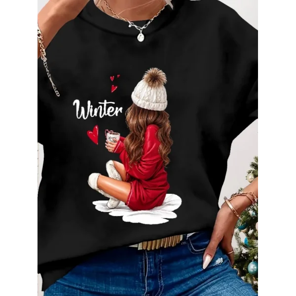 Kadın Yılbaşı Özel Uzun Kollu Bisiklet Yaka Desenli Viskon Iki Iplik Bluz