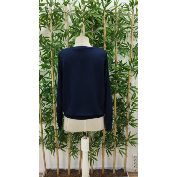 Kadın Yılbaşı Özel Uzun Kollu Bisiklet Yaka Viskon Iki Iplik Bluz