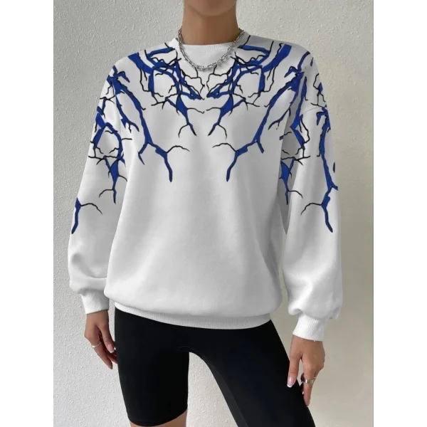 Kadın Yıldırım Bisiklet Yaka Sweat - Beyaz
