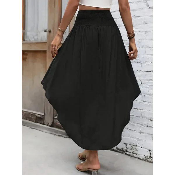 Kadın Yüksek Bel Belden Bağlamalı Asimetrik Kesim Detaylı Sandy Etek