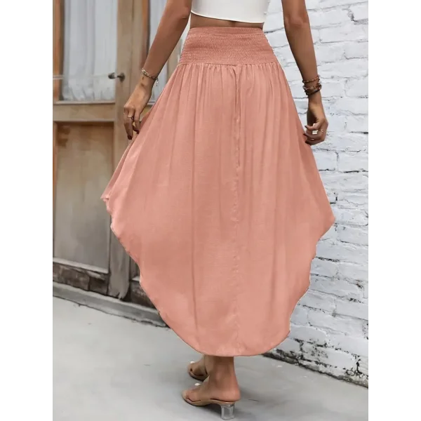 Kadın Yüksek Bel Belden Bağlamalı Asimetrik Kesim Detaylı Sandy Etek