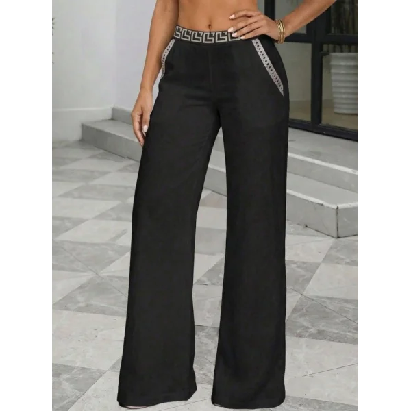 Kadın Yüksek Bel Beli Lastikli Genç Paçalı Ithal Krep Pantolon