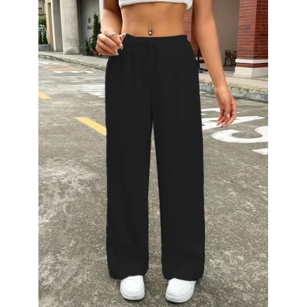 Kadın Yüksek Bel Bol Paça Bürümcük Pantolon