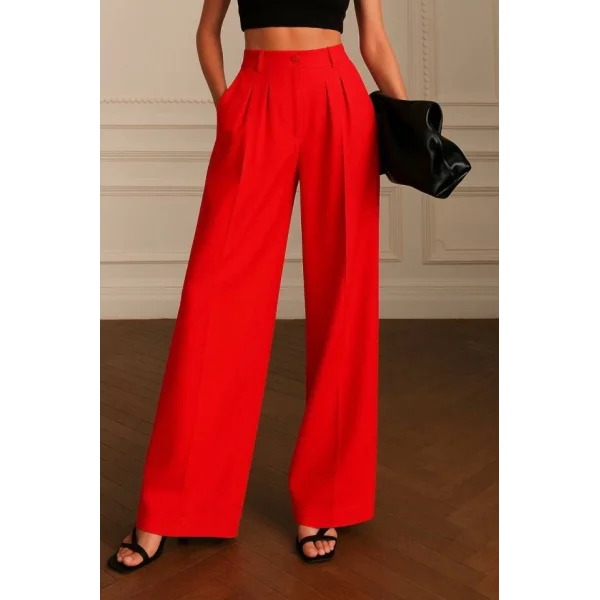 Kadın Yüksek Bel Bol Paça Pantolon