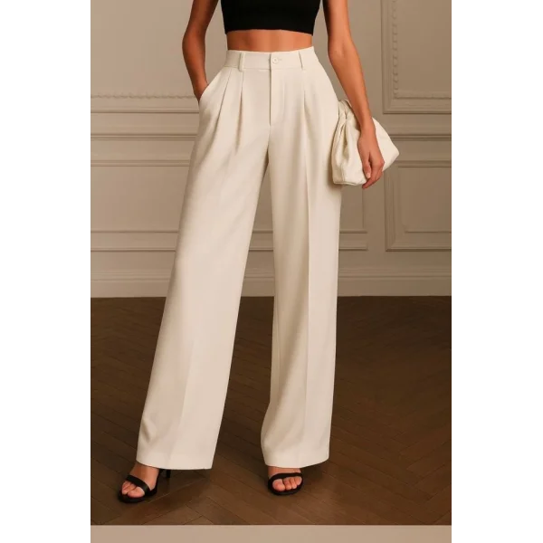 Kadın Yüksek Bel Bol Paça Pantolon
