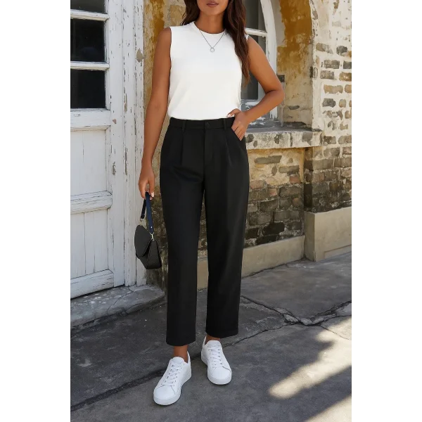 Kadın Yüksek Bel Cepli Atlas Pantolon