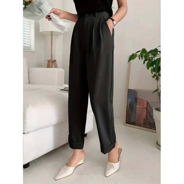 Kadın Yüksek Bel Cepli Atlas Pantolon