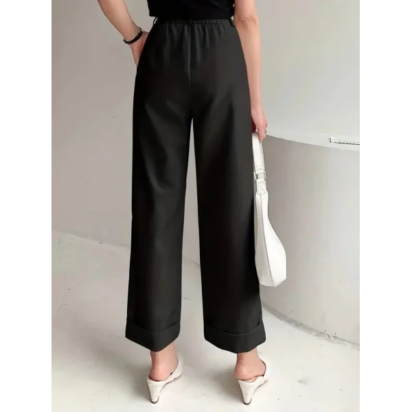 Kadın Yüksek Bel Cepli Atlas Pantolon