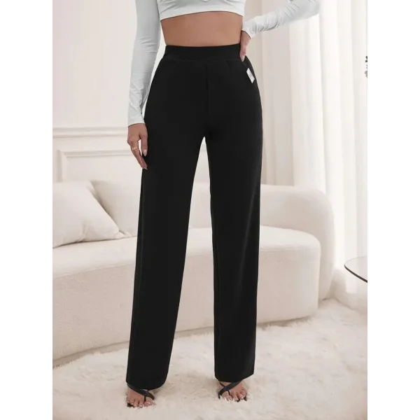 Kadın Yüksek Bel Cepli Geniş Kesim Ithal Krep Pantolon